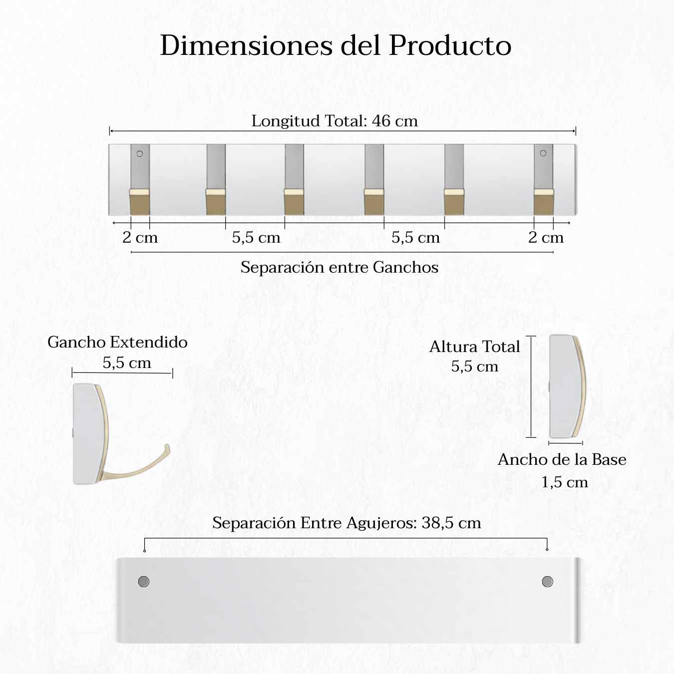 Perchero de Pared Moderno Plegable